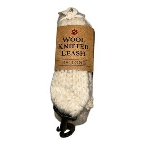 NWT Dog Leash Cream (48") Wool Knitted 4 Foot Primitives By Kathy